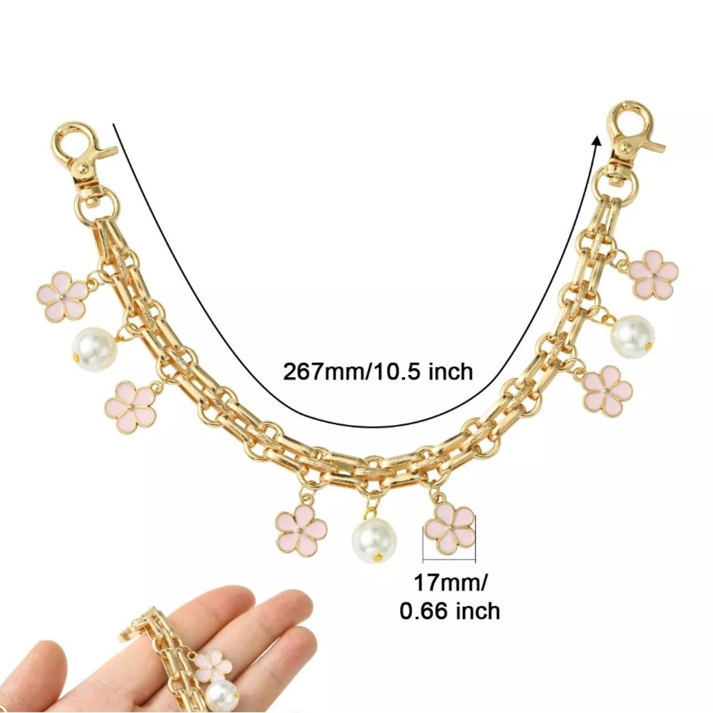 Gold Flower Purse Charm and Strap